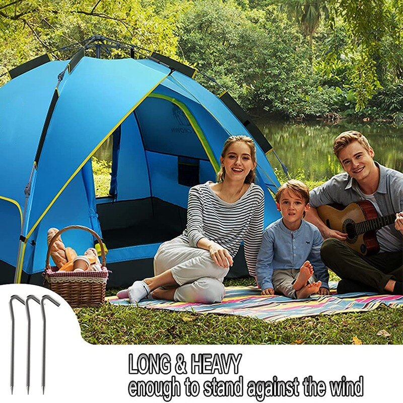 Cheap Goat Tents Tent Pegs 8 PCS 18Cm Metal Heavy Duty Tent Hooks Aluminum Alloy Rust Free Camping Tent Ground Pegs   